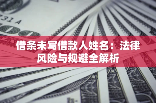 武汉借条未写借款人姓名：法律风险与规避全解析