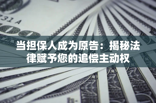 武汉当担保人成为原告:揭秘法律赋予您的追偿主动权 武汉当担保人成为原告:揭秘法律赋予您的追偿主动权