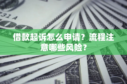 武汉借款起诉怎么申请？流程注意哪些风险？