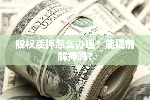 武汉股权质押怎么办理？能提前解押吗？